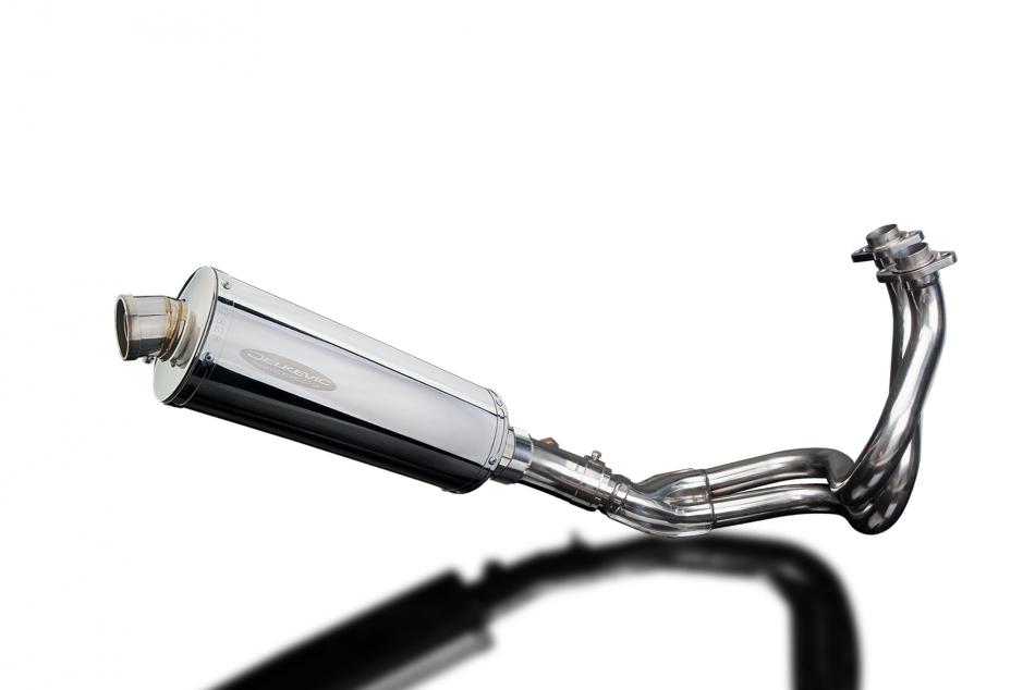 KAWASAKI KLE650 VERSYS 2007-14 FULL EXHAUST 350mm STAINLESS OVAL BSAU SILENCER