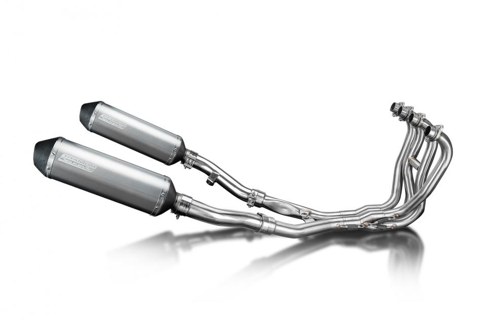 Kawasaki ZZR400 ZZR600 1990-09 Full Exhaust 4-2 343mm X-Oval Titanium Silencers
