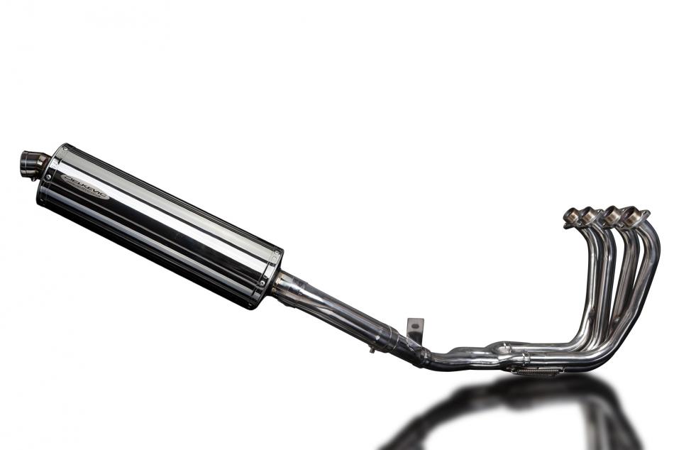 YAMAHA FZS600 FAZER 98-03 FULL EXHAUST SYSTEM 450mm STAINLESS OVAL BSAU SILENCER