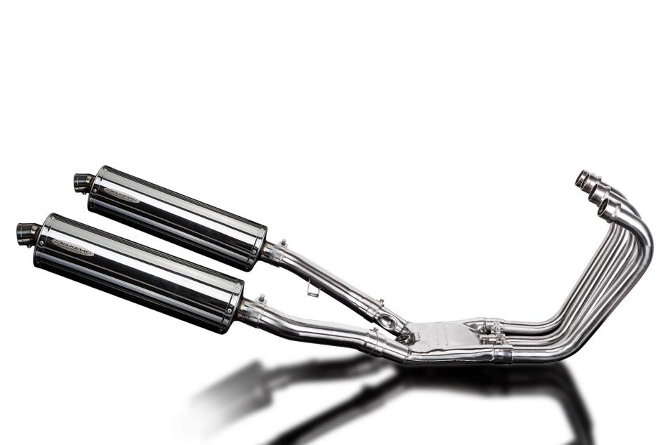 YAMAHA FJ1200 3CV 1988-90 FULL 4-2 EXHAUST 450mm STAINLESS OVAL BSAU SILENCERS