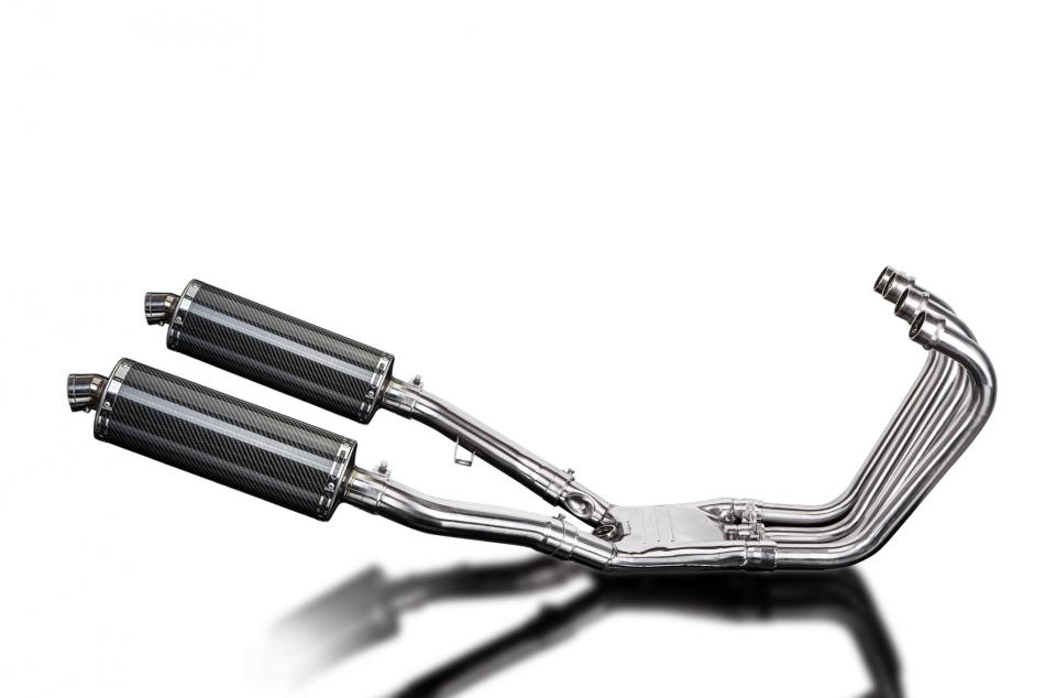 YAMAHA FJ1200 3CV 1988-90 FULL 4-2 EXHAUST 350mm CARBON OVAL BSAU SILENCERS