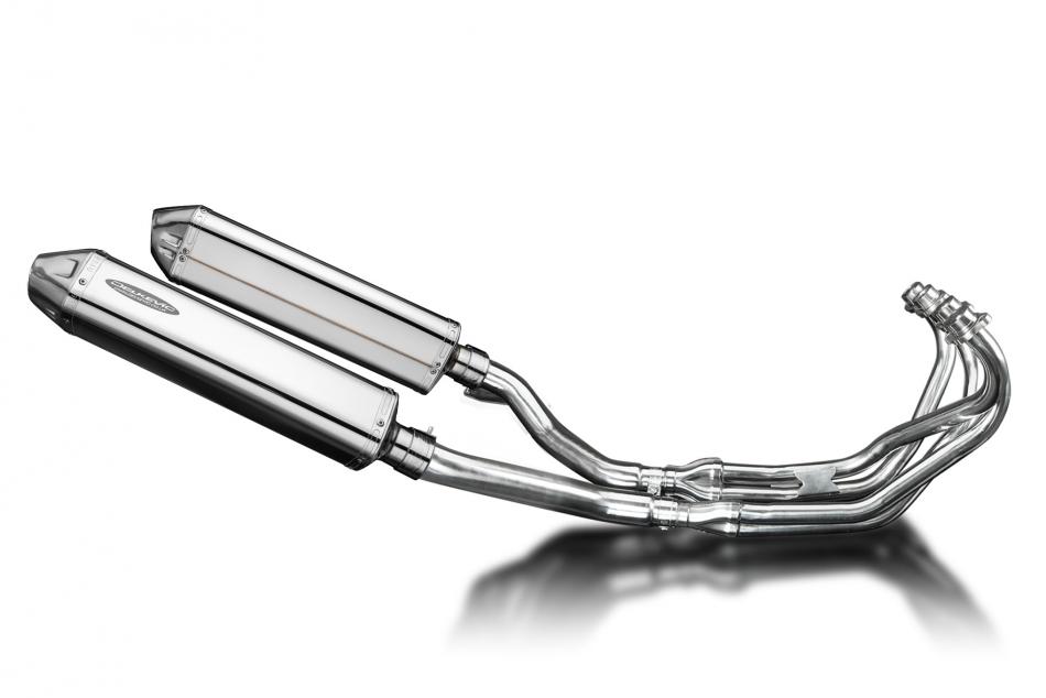 Yamaha XJ600 Diversion 92-04 Full Exhaust 4-2 420mm Tri-Oval Stainless Silencers