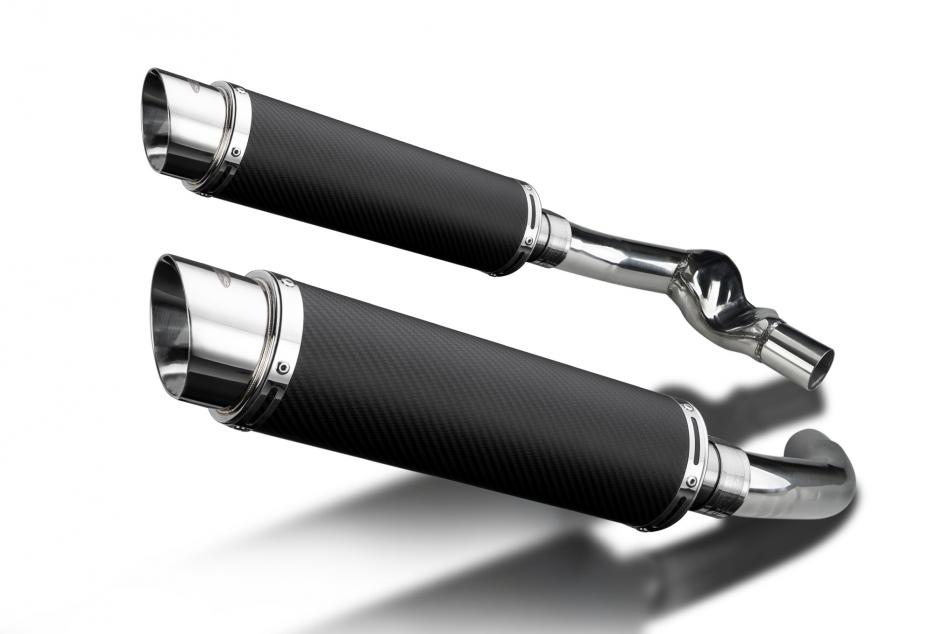 HONDA CBR1000F 1987-1999 350mm ROUND CARBON BSAU SILENCER EXHAUST KIT