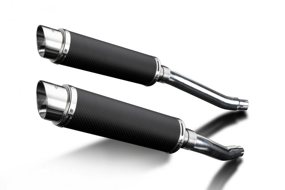 YAMAHA TDM900 2002-2013 350mm ROUND CARBON BSAU SILENCER EXHAUST KIT