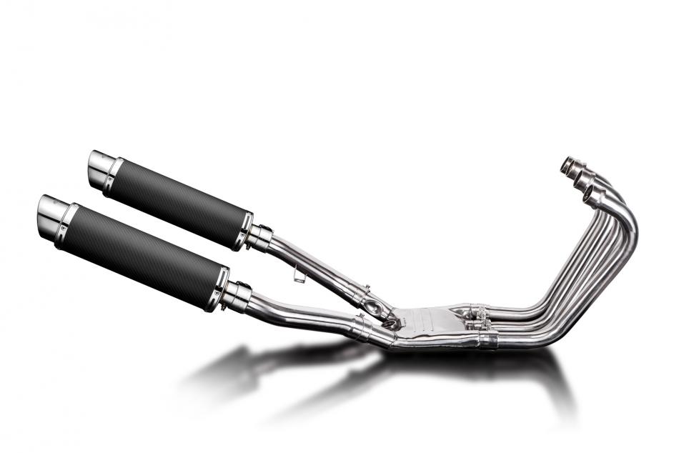 YAMAHA FJ1200 3CV 1988-90 FULL 4-2 EXHAUST 350mm CARBON ROUND BSAU SILENCERS