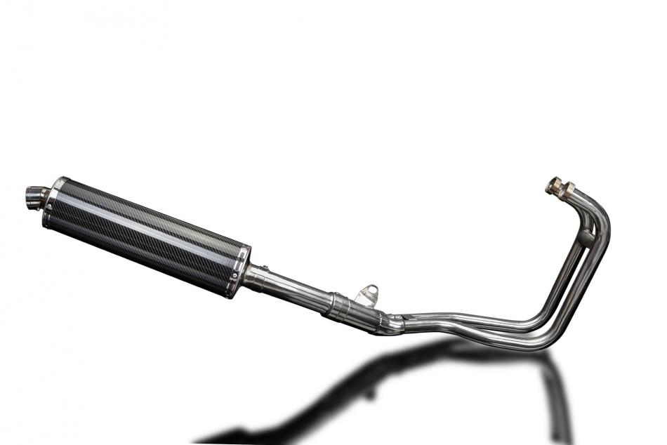 KAWASAKI ER5 1996-07 FULL EXHAUST SYSTEM 450mm CARBON OVAL SILENCER