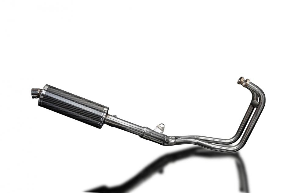 KAWASAKI ER5 1996-07 FULL EXHAUST SYSTEM 350mm CARBON OVAL SILENCER