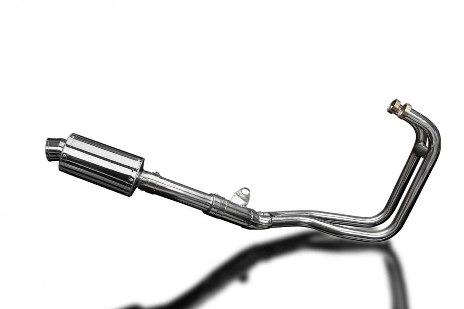 KAWASAKI ER5 1996-07 FULL EXHAUST SYSTEM 225mm STAINLESS OVAL SILENCER