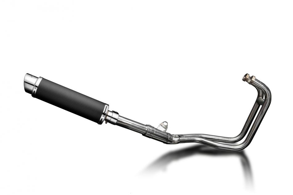 KAWASAKI ER5 1996-07 FULL EXHAUST SYSTEM 350mm CARBON ROUND SILENCER