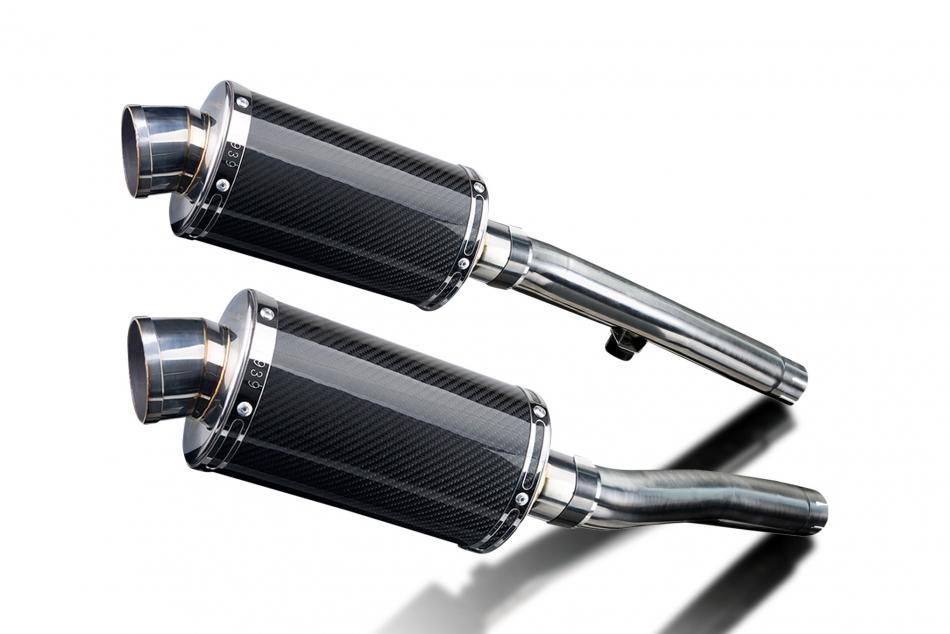 TRIUMPH TRIDENT 750 900 1991-93 225mm OVAL CARBON SILENCER EXHAUST KIT