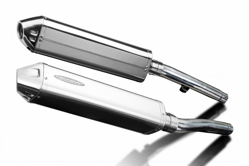 TRIDENT 750 / TRIDENT 900 1991-1993 / 2* TRI-OVAL 420mm (17 inch) LH + RH SILENCERS 304 STAINLESS ST