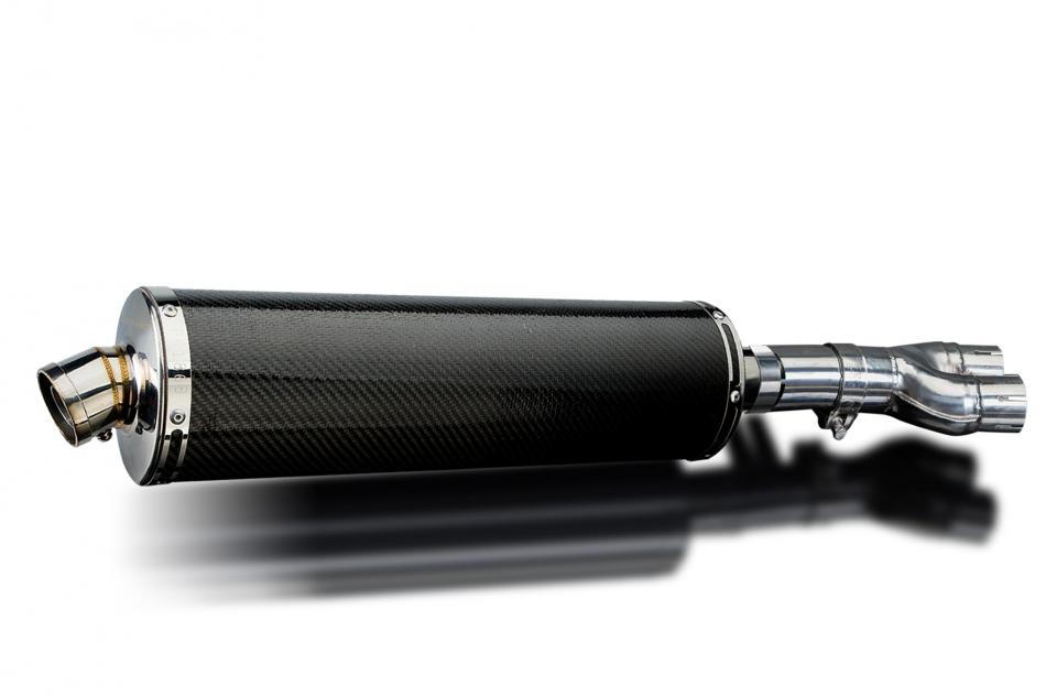 HONDA NTV600 NTV650 REVERE 88-99 450mm OVAL CARBON BSAU SILENCER EXHAUST KIT