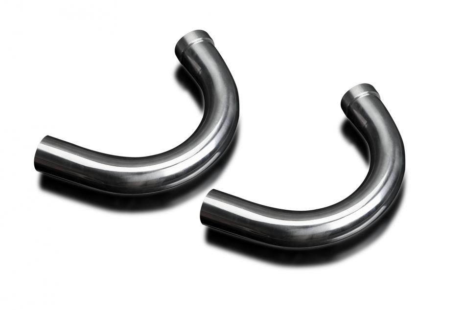 SUZUKI GT500 76-77 CHROMED STEEL EXHAUST DOWNPIPES INC GASKETS OEM COMPATIBLE