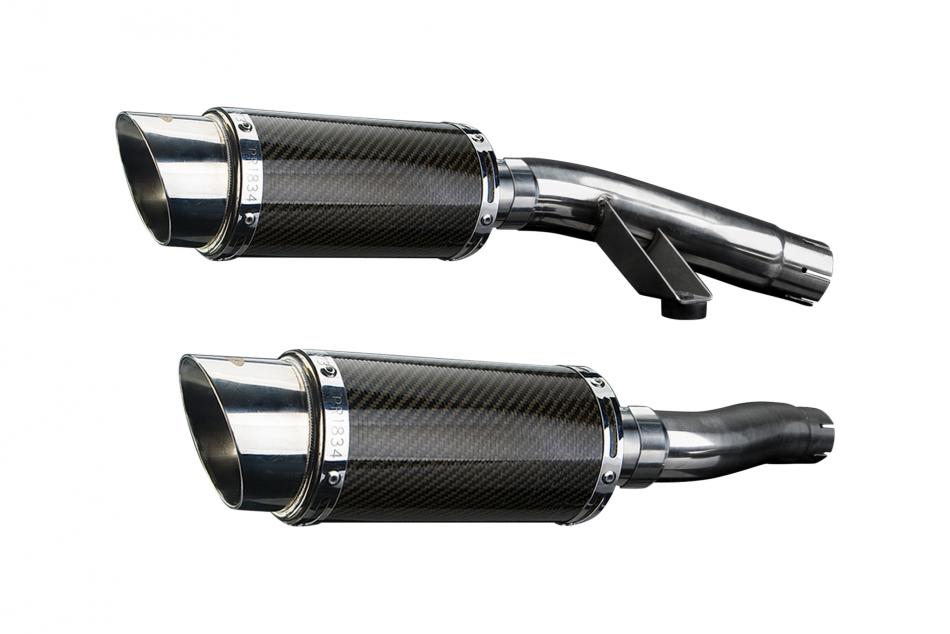 TRIUMPH TROPHY 1200 1995-2003 200mm ROUND CARBON SILENCER EXHAUST KIT