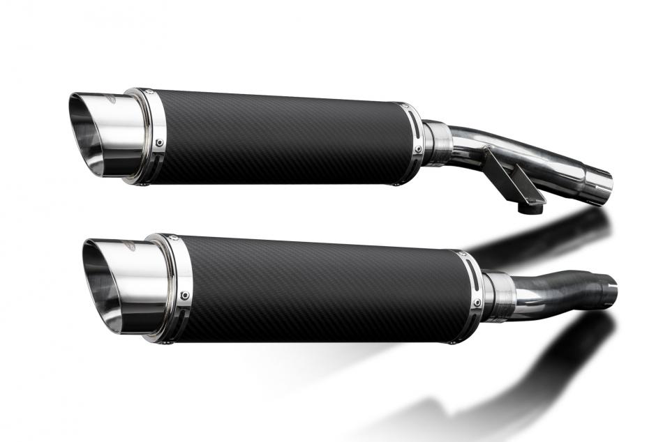 TROPHY 1200 1996-2002 / 2* DL10 ROUND 350mm (14 inch) CARBON FIBRE SILENCERS