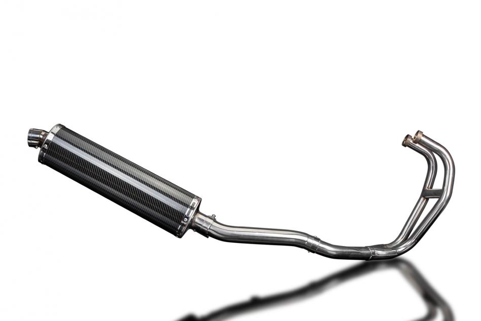 KAWASAKI GPZ500S  FULL 2-1 EXHAUST SYSTEM 450mm CARBON OVAL BSAU SILENCER