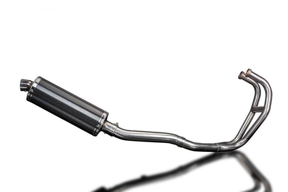KAWASAKI GPZ500S FULL 2-1 EXHAUST SYSTEM 350mm CARBON OVAL BSAU SILENCER