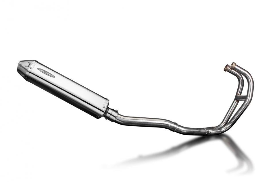 Kawasaki GPZ500S Complete Exhaust 2-1 420mm Tri-Oval Stainless Silencer