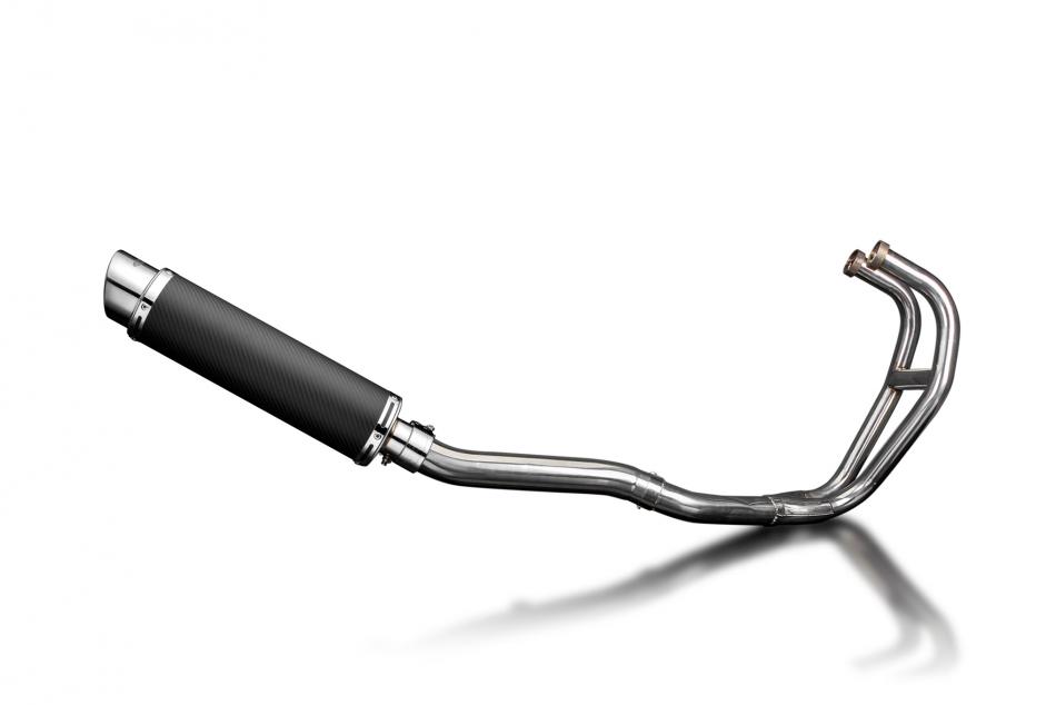 KAWASAKI GPZ500S  FULL 2-1 EXHAUST SYSTEM 350mm CARBON ROUND BSAU SILENCER