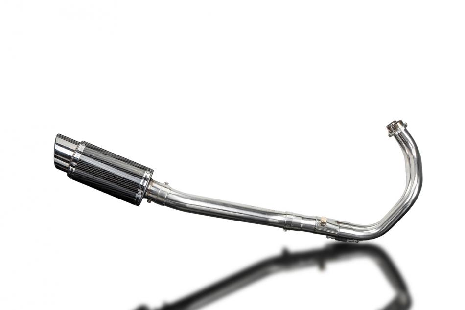 MT07 2014-2021 / MINI 200mm (8 inch) CARBON FIBRE ROUND SILENCER 2-1 COMPLETE SYSTEM