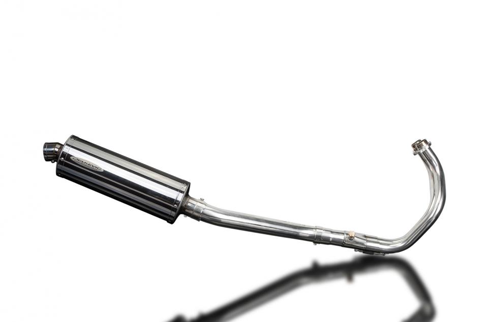 MT07 2014-2021 / OVAL 350mm (14 inch) STAINLESS STEEL SILENCER 2-1 COMPLETE SYSTEM