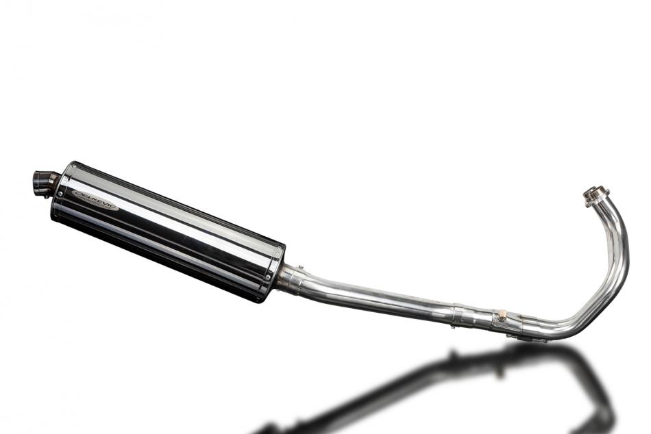 MT07 2014-2021 / OVAL 450mm (18 inch) STAINLESS STEEL SILENCER 2-1 COMPLETE SYSTEM