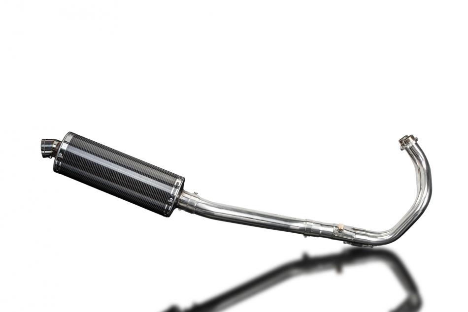 MT07 2014-2021 / OVAL 350mm (14 inch) CARBON FIBRE SILENCER 2-1 COMPLETE SYSTEM