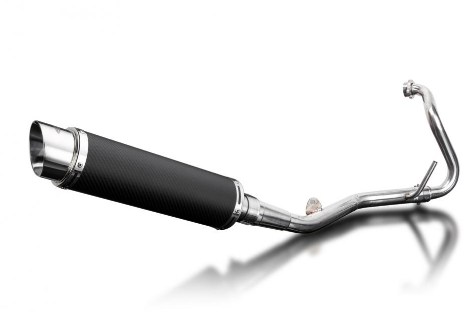 YAMAHA YZF-R125 2008-2013 FULL EXHAUST SYSTEM 350mm CARBON ROUND SILENCER