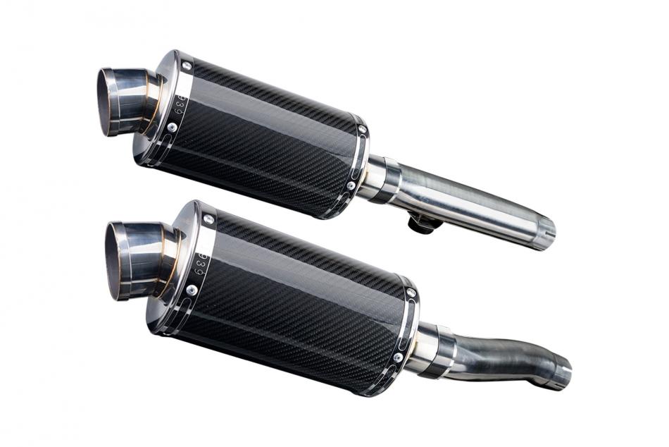 TRIUMPH TRIDENT 750 1994-1998 225mm OVAL CARBON SILENCER EXHAUST KIT