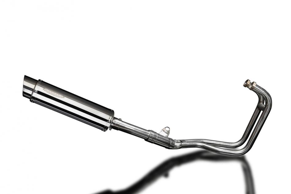 KAWASAKI ER5 1996-07 FULL EXHAUST SYSTEM 350mm STAINLESS ROUND SILENCER