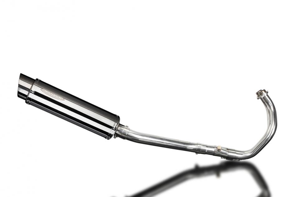 MT07 2014-2021 / SL10 ROUND 350mm (14 inch) STAINLESS STEEL SILENCER 2-1 COMPLETE SYSTEM