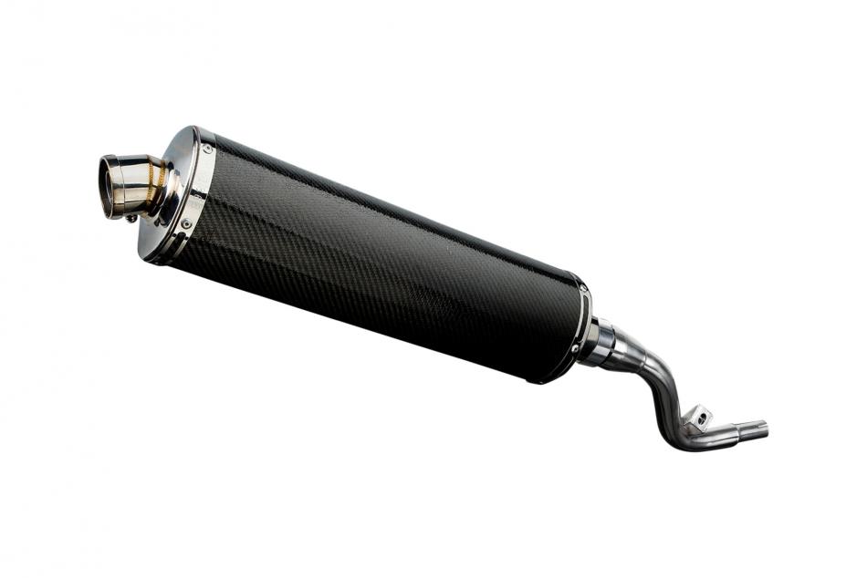 SUZUKI DR125 SM 2005-2014 450mm OVAL CARBON BSAU SILENCER EXHAUST KIT