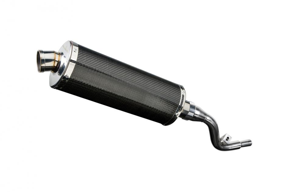 SUZUKI DR125 SM 2005-2014 350mm OVAL CARBON BSAU SILENCER EXHAUST KIT