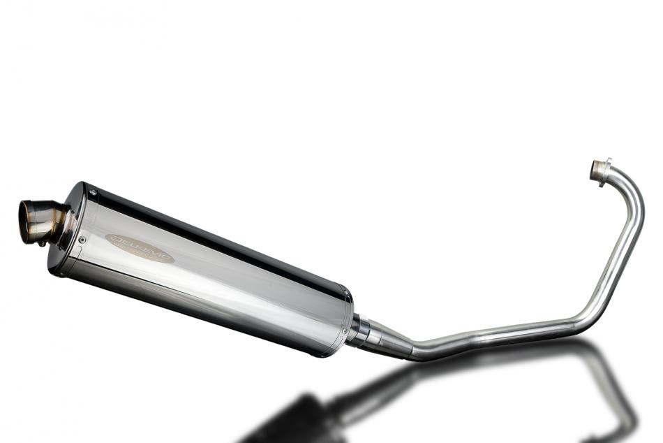 HONDA CBF125 2008-2015 FULL EXHAUST SYSTEM 450mm STAINLESS OVAL BSAU SILENCER