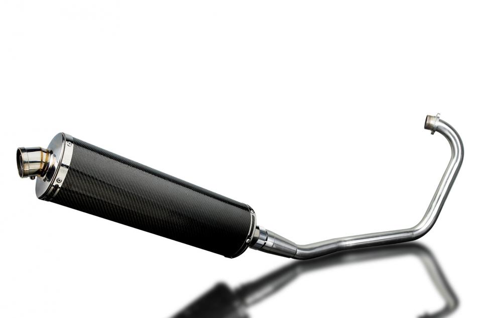 HONDA CBF125 2008-2015 FULL EXHAUST SYSTEM 450mm CARBON OVAL BSAU SILENCER