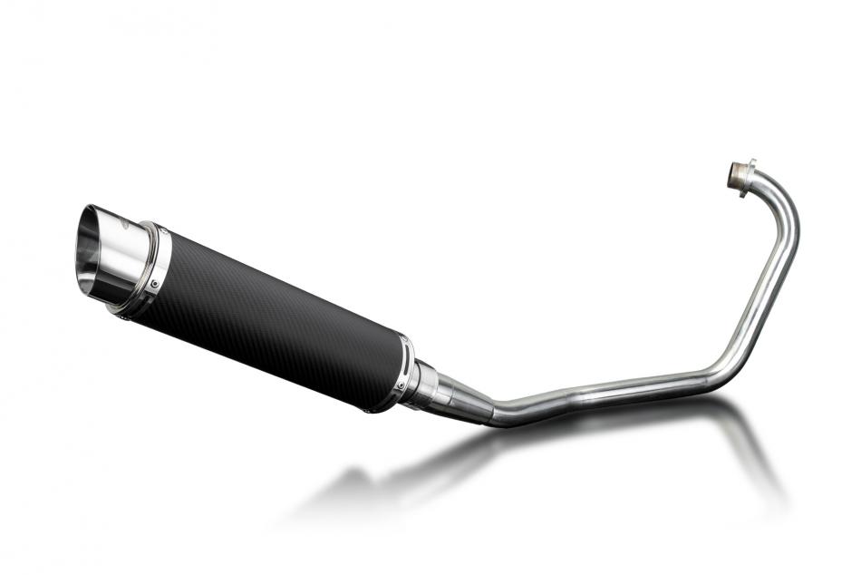 HONDA CBF125 2008-2015 FULL EXHAUST SYSTEM 350mm CARBON  ROUND BSAU SILENCER