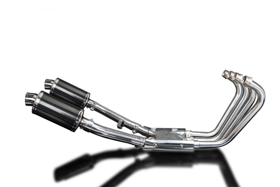 XJR1300 2004-2006 / DS70 OVAL 225mm (9 inch) CARBON FIBRE SILENCER 4-2 COMPLETE SYSTEM
