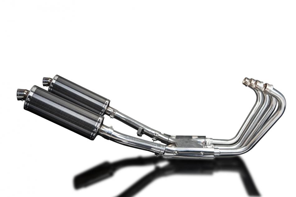 XJR1300 2004-2006 / OVAL 350mm (14 inch) CARBON FIBRE SILENCER 4-2 COMPLETE SYSTEM