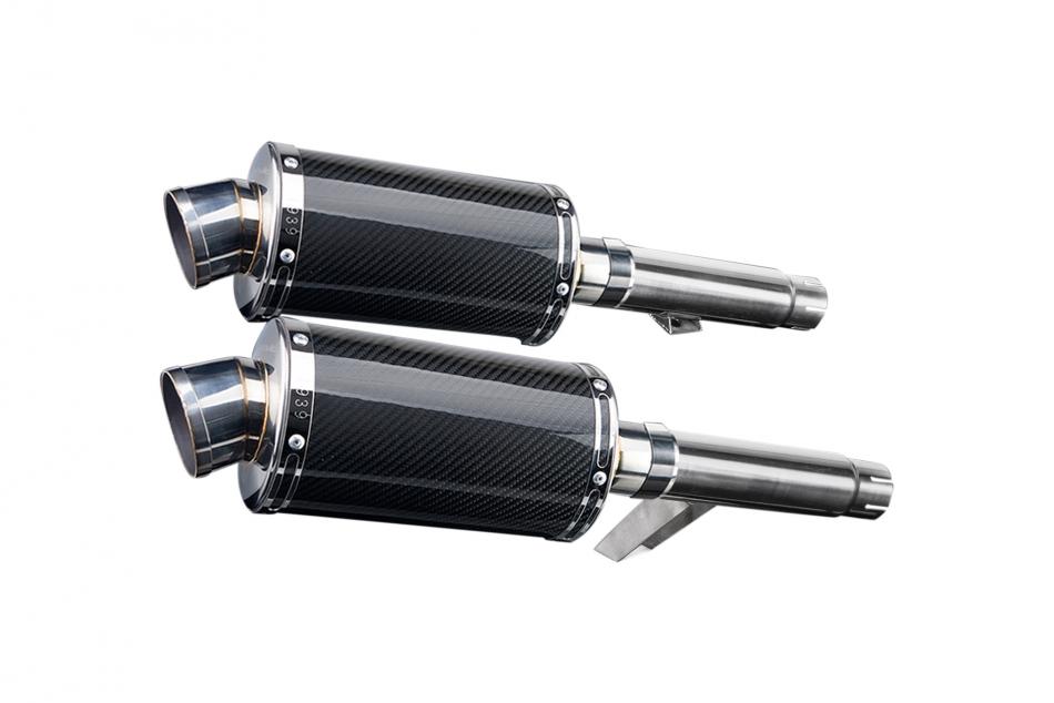 KAWASAKI GPZ900R ZX900A 1984-03 225mm OVAL CARBON SILENCER EXHAUST KIT