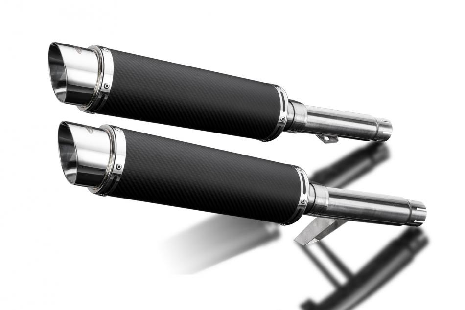 KAWASAKI GPZ900R ZX900A 84-03 350mm DL10 ROUND CARBON ROAD LEGAL SILENCER KIT