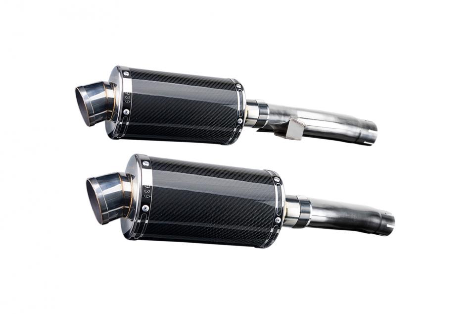 KAWASAKI ZR1100A ZEPHYR 92-95 225mm OVAL CARBON SILENCER EXHAUST KIT