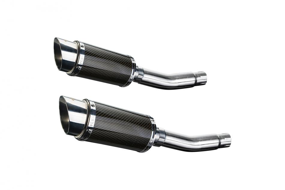 HONDA CB500T 1975-1976 200mm ROUND CARBON  SILENCER EXHAUST KIT