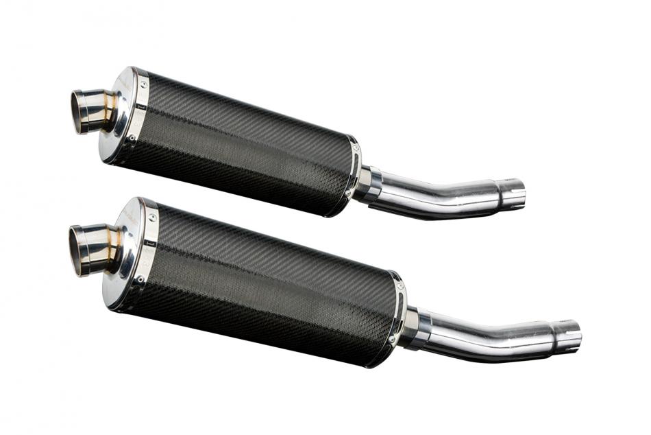 HONDA CB500T 1975-1976 350mm OVAL CARBON BSAU SILENCER EXHAUST KIT