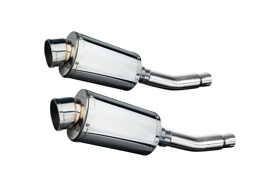 HONDA CB500T 1975-1976 225mm OVAL STAINLESS SILENCER EXHAUST KIT