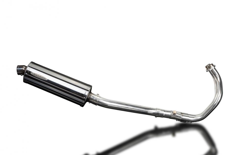 XSR700 2015-2021 / OVAL 350mm (14 inch) SILENCER 2-1 COMPLETE SYSTEM 304 STAINLESS STEEL