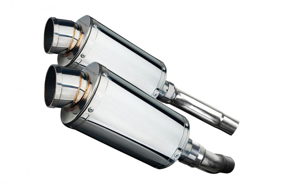 TRIUMPH STREET TRIPLE 675 07-12 225mm OVAL STAINLESS SILENCER EXHAUST KIT