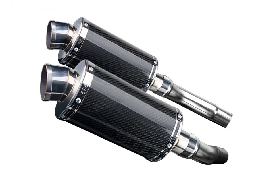 TRIUMPH  STREET TRIPLE R 09-12 225mm OVAL CARBON SILENCER EXHAUST KIT