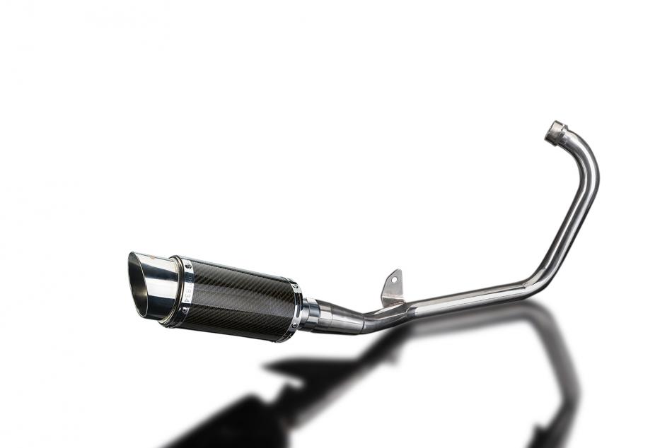 YAMAHA YBR125ED 2005-16 FULL EXHAUST SYSTEM 200mm CARBON ROUND SILENCER