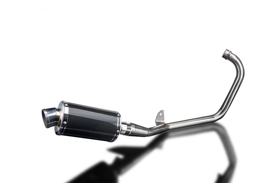 YAMAHA YBR125ED 2005-16 FULL EXHAUST SYSTEM 225mm CARBON OVAL SILENCER