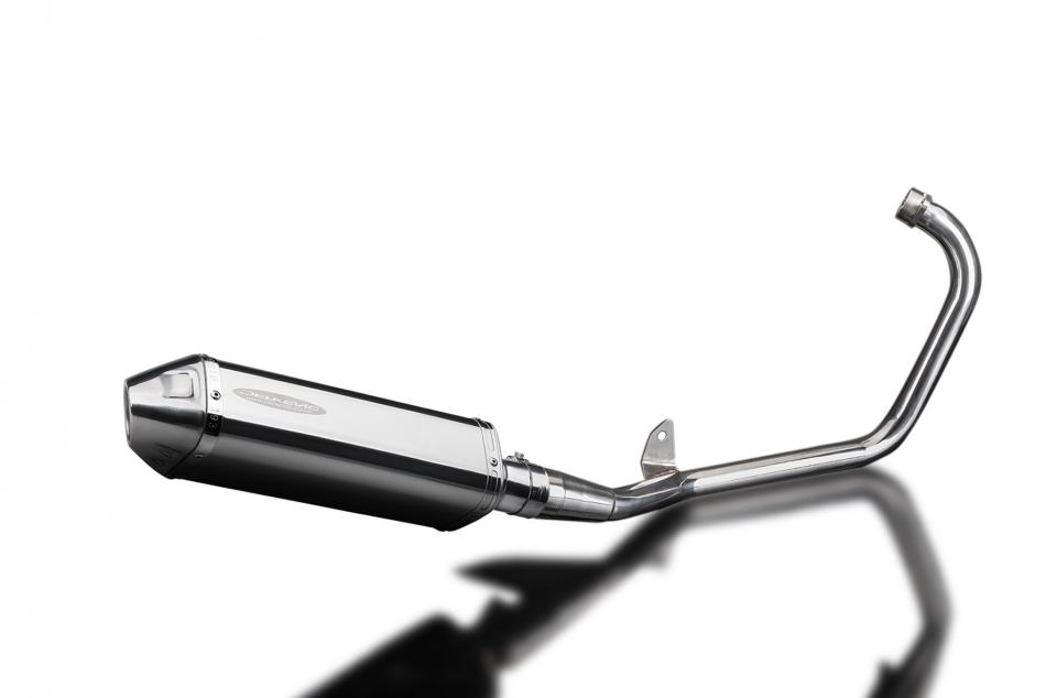 YAMAHA YBR125ED 2005-16 FULL EXHAUST SYSTEM 320mm STAINLESS TRI BSAU SILENCER